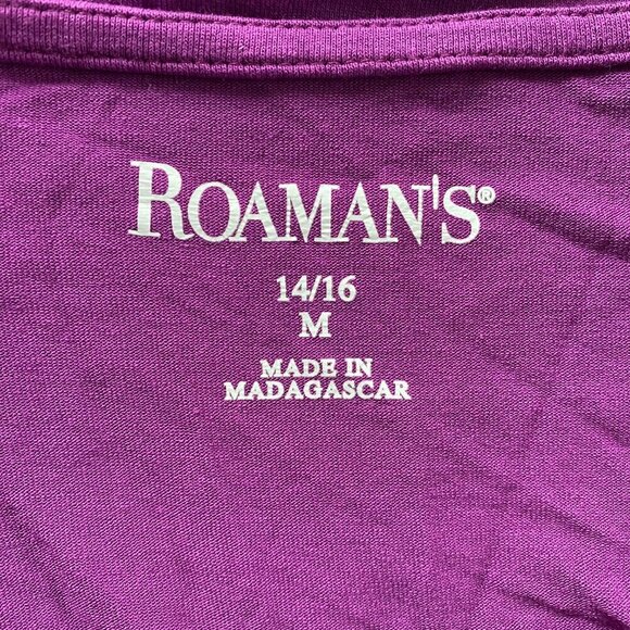 Roaman's Purple Cold Shoulder Ruffled Criss Cross Top, Size 14/16 #292 - Picture 10 of 13